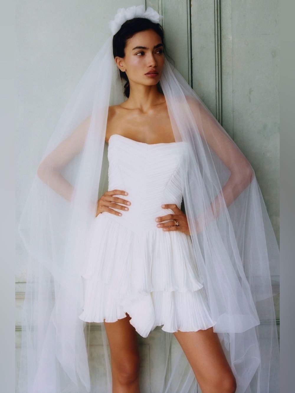 Magdelena Cathedral Wedding Veil - Single Layer Cathedral Length Veil - NWOT - Picture 5 of 5